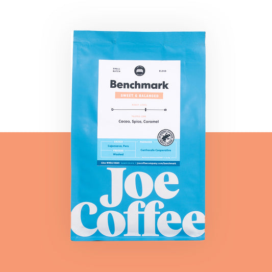 <p><strong>Benchmark</strong><br/>Deep & full-bodied, perfect for espresso and drip.</p>