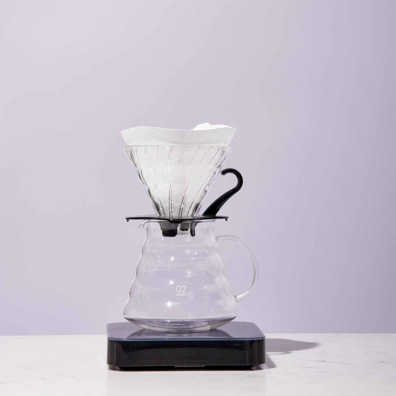 V60 on a scale