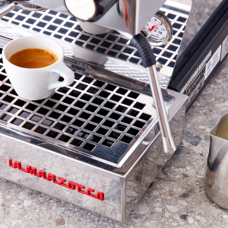 Espresso cup on La Marzocco machine