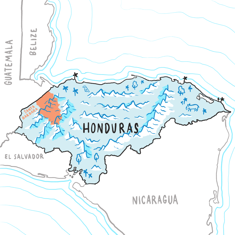 Map of Santa Barbara, Honduras