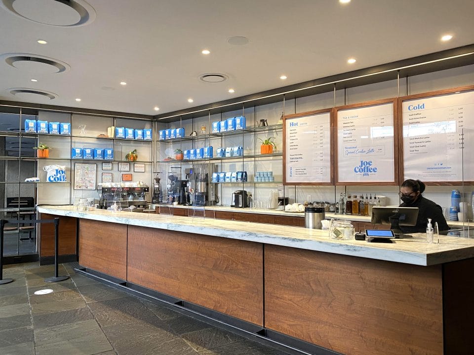Cafe counter at Frick Madison