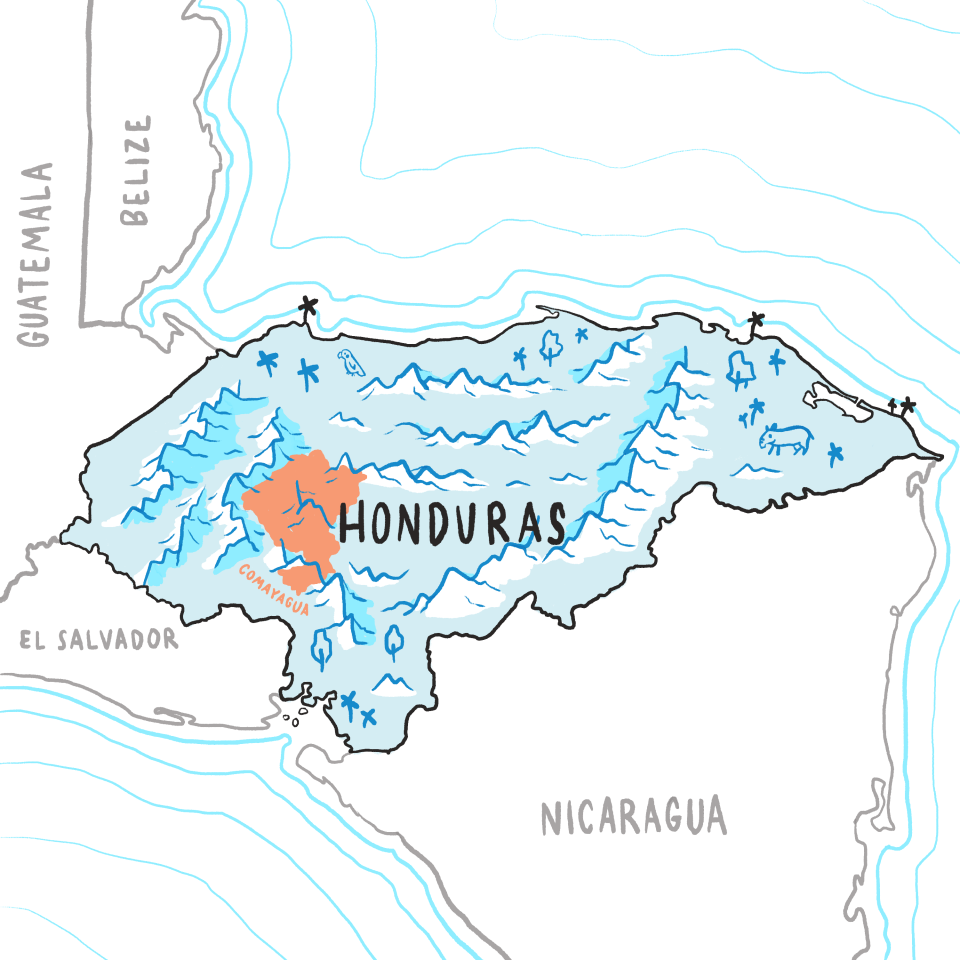 Map of Comayagua, Honduras