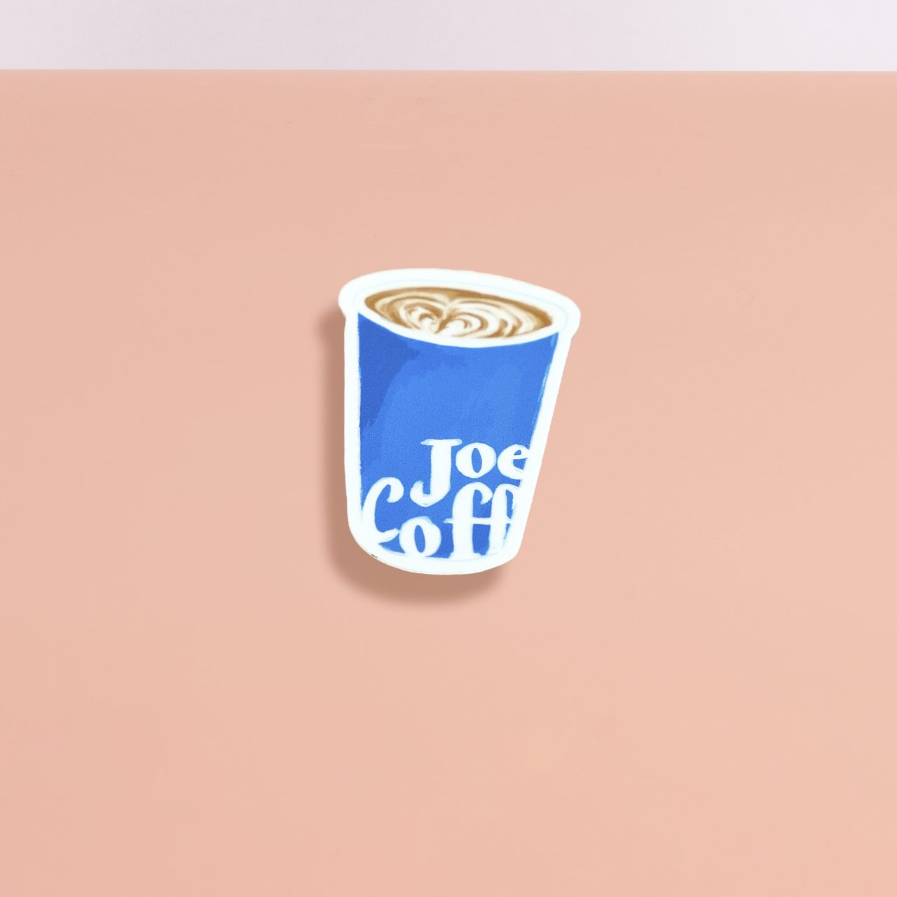 Sticker of a Joe Coffee Cup with latte art