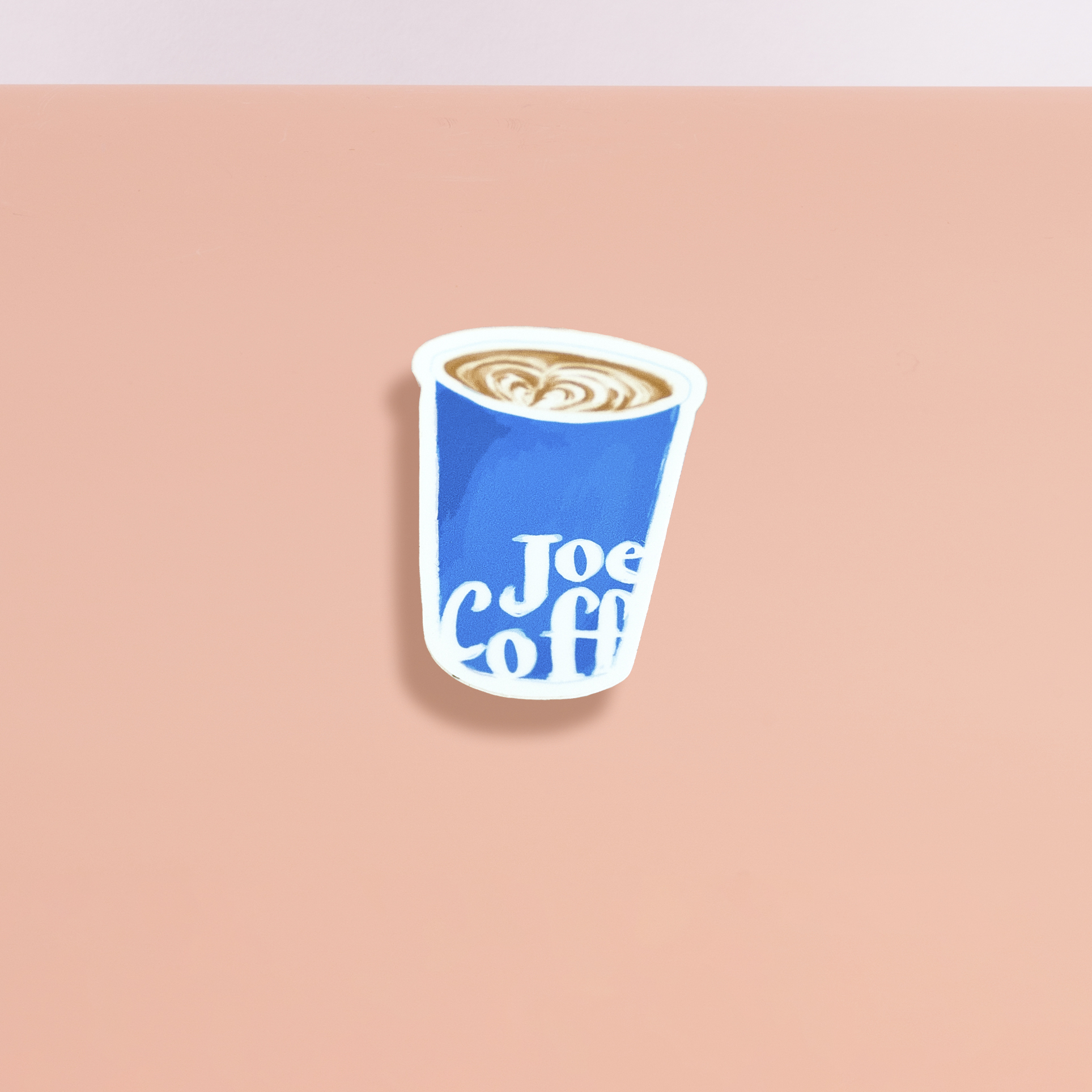 Sticker of a Joe Coffee Cup with latte art